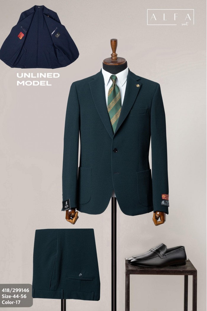 Alfa Suit Slim Fit Açık Gri Düz Takım Elbise