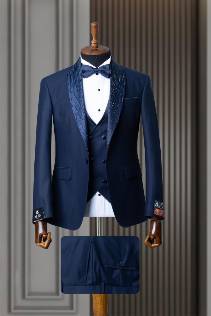 Alfa Suit Slim Fit Koyu Gri Düz Takım Elbise