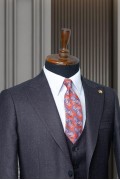 Alfa Suit Slim Fit Koyu Gri Düz Takım Elbise