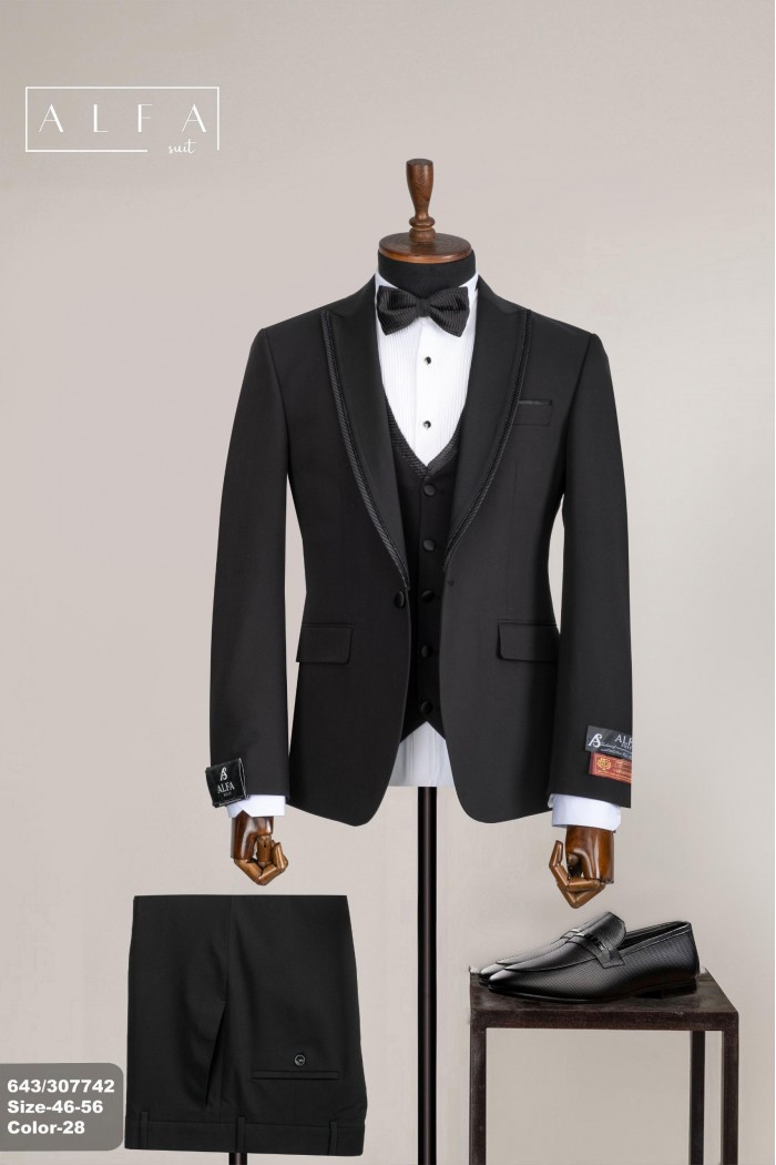 Alfa Suit Slim Fit Açık Gri Düz Takım Elbise