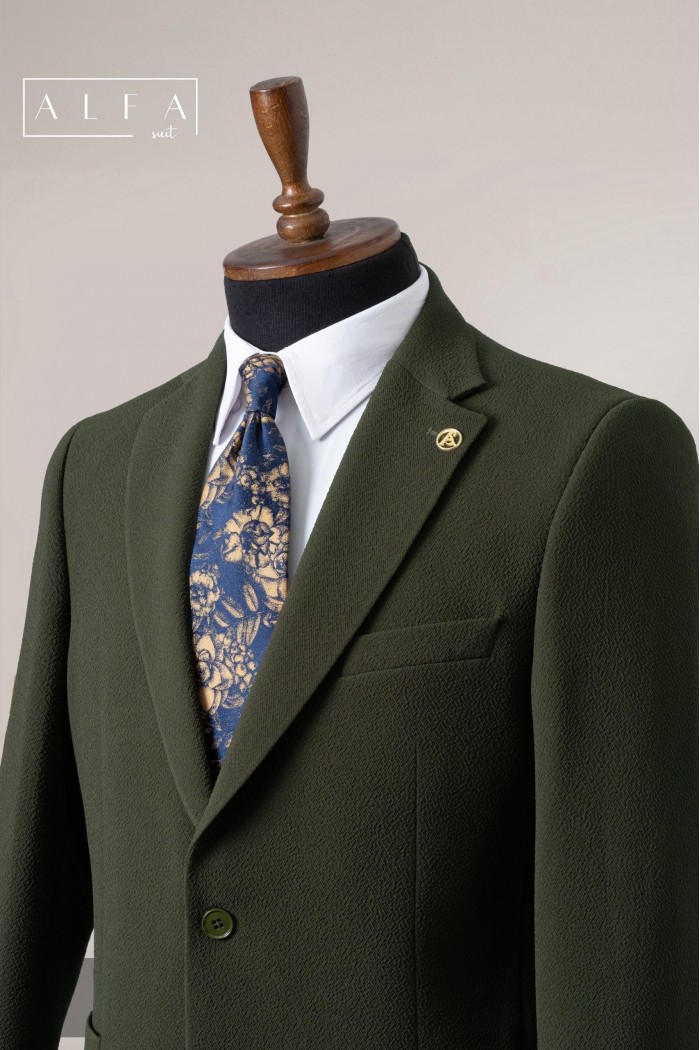 Alfa Suit Slim Fit Koyu Gri Düz Takım Elbise