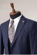Alfa Suit Slim Fit Koyu Gri Düz Takım Elbise