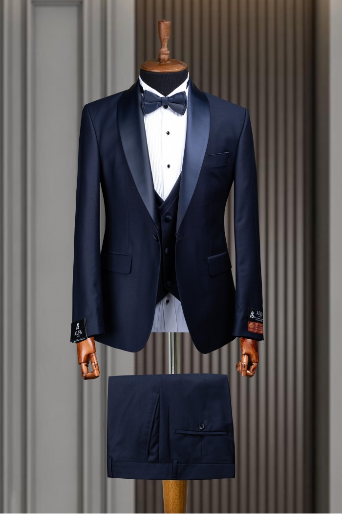 Alfa Suit Slim Fit Koyu Gri Düz Takım Elbise