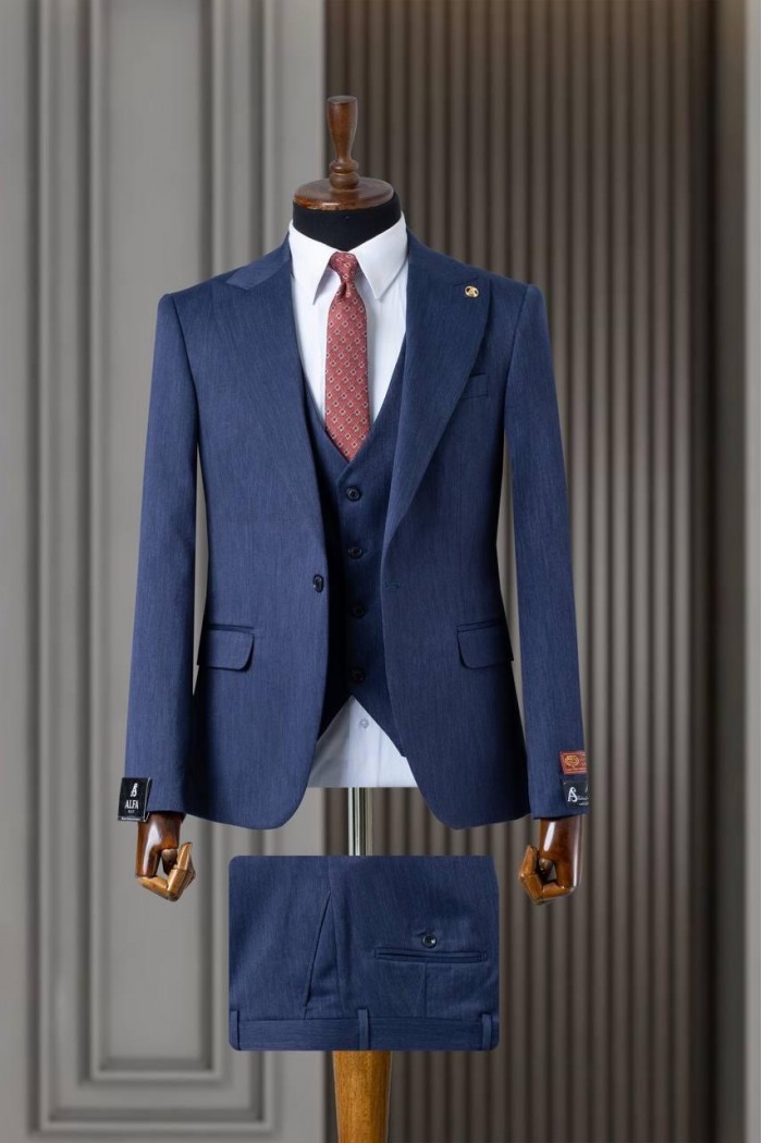 Alfa Suit Slim Fit Koyu Gri Düz Takım Elbise