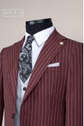 Alfa Suit Slim Fit Koyu Gri Düz Takım Elbise