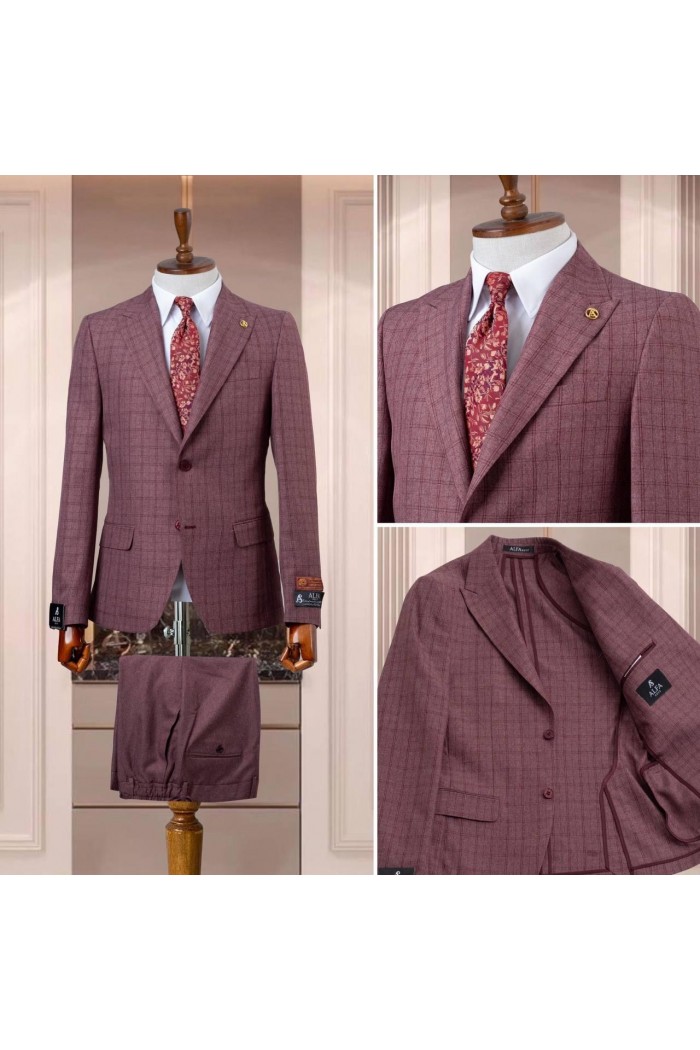 Alfa Suit Slim Fit Açık Gri Düz Takım Elbise