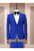 Alfa Suit Slim Fit Açık Gri Düz Takım Elbise