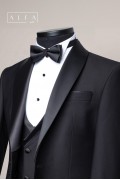 Alfa Suit Slim Fit Koyu Gri Düz Takım Elbise