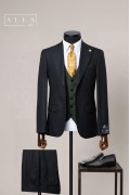 Alfa Suit Slim Fit Açık Gri Düz Takım Elbise