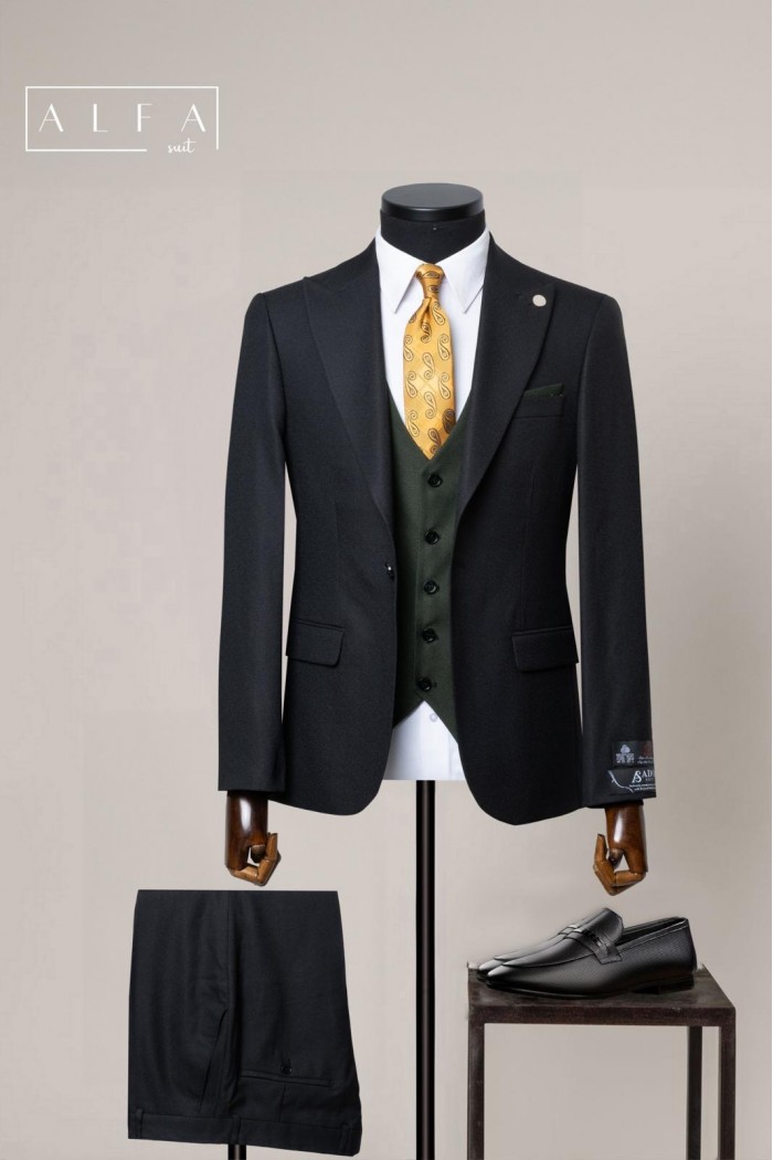 Alfa Suit Slim Fit Açık Gri Düz Takım Elbise