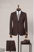 Alfa Suit Slim Fit Açık Gri Düz Takım Elbise
