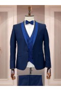 Alfa Suit Slim Fit Açık Gri Düz Takım Elbise