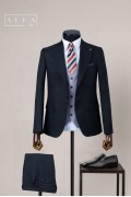 Alfa Suit Slim Fit Açık Gri Düz Takım Elbise