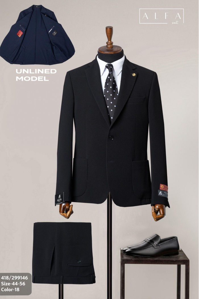 Alfa Suit Slim Fit Açık Gri Düz Takım Elbise