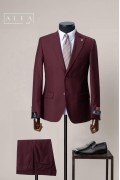 Alfa Suit Slim Fit Açık Gri Düz Takım Elbise