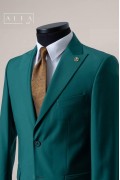 Alfa Suit Slim Fit Koyu Gri Düz Takım Elbise