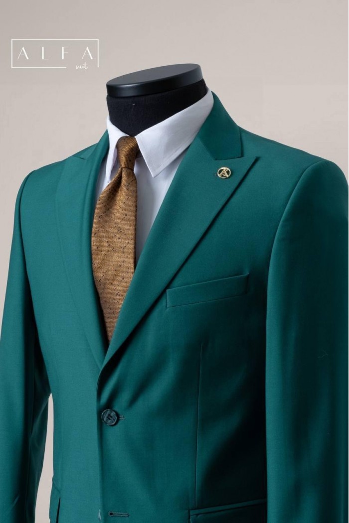 Alfa Suit Slim Fit Koyu Gri Düz Takım Elbise