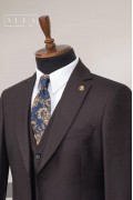 Alfa Suit Slim Fit Koyu Gri Düz Takım Elbise