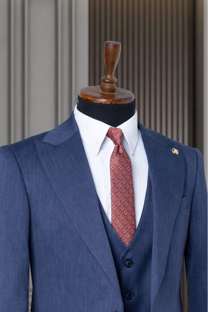 Alfa Suit Slim Fit Koyu Gri Düz Takım Elbise