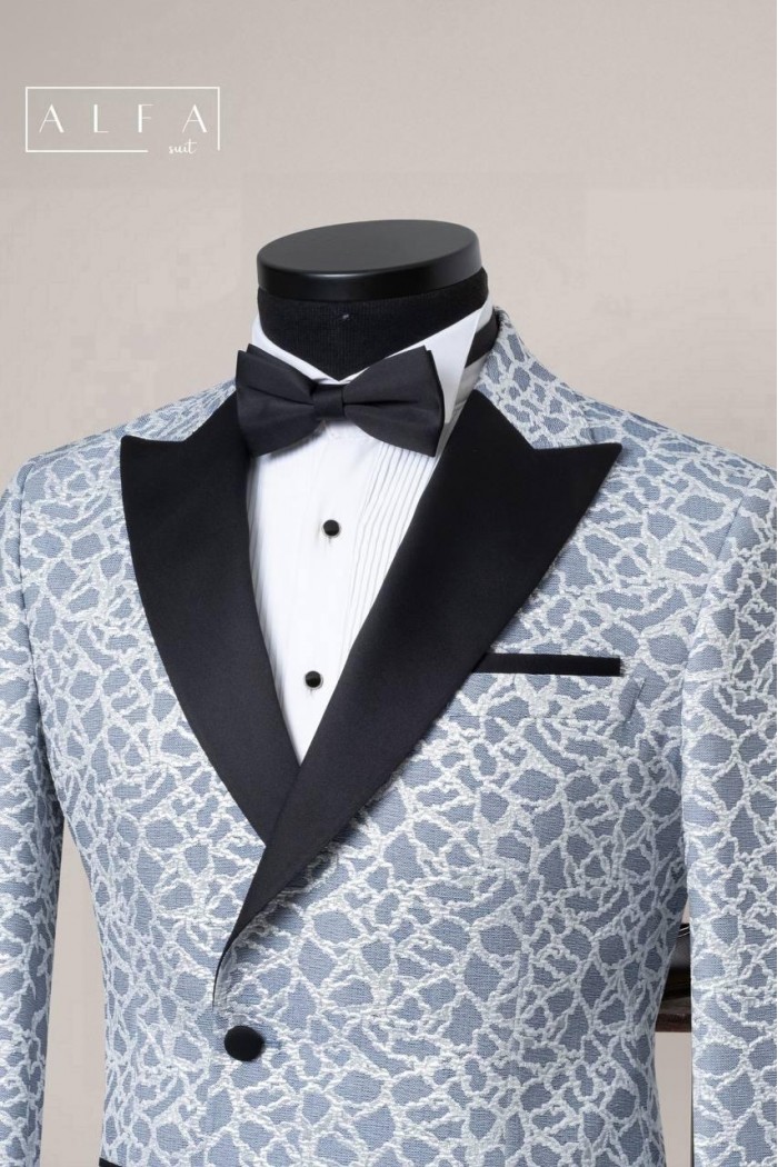 Alfa Suit Slim Fit Açık Gri Düz Takım Elbise