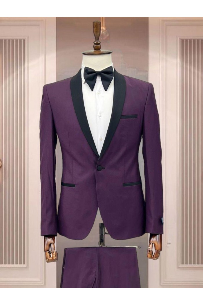 Alfa Suit Slim Fit Açık Gri Düz Takım Elbise
