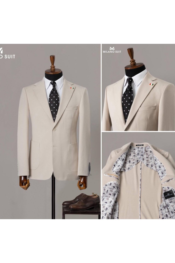 Alfa Suit Slim Fit Açık Gri Düz Takım Elbise