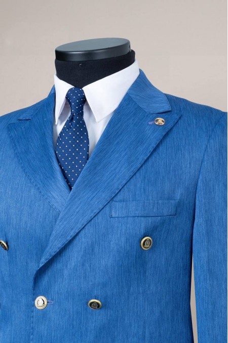 Alfa Suit Slim Fit Mavi Düz Takım Elbise | Prestij Koleksiyonu