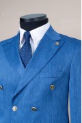Alfa Suit Slim Fit Mavi Düz Takım Elbise
