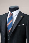 Alfa Suit Slim Fit Koyu Gri Düz Takım Elbise