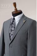 Alfa Suit Slim Fit Açık Gri Düz Takım Elbise