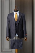 Alfa Suit Slim Fit Koyu Gri Düz Takım Elbise