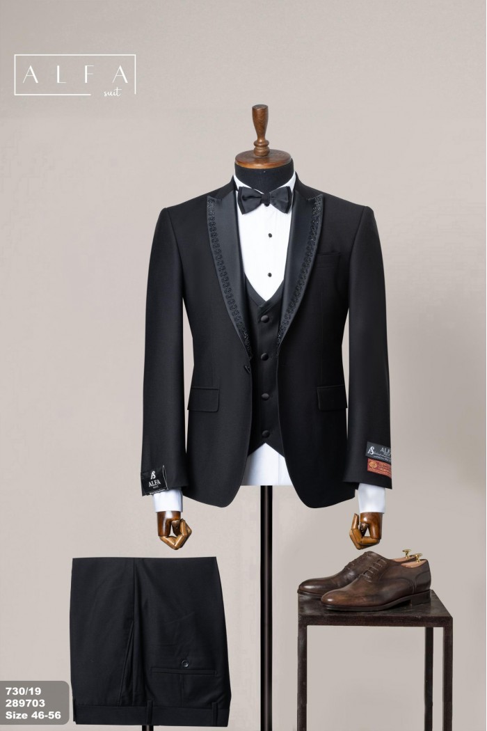 Alfa Suit Slim Fit Açık Gri Düz Takım Elbise