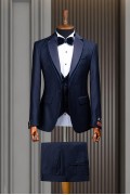Alfa Suit Slim Fit Koyu Gri Düz Takım Elbise