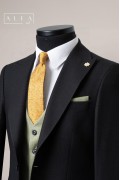 Alfa Suit Slim Fit Koyu Gri Düz Takım Elbise