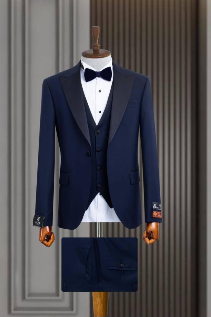 Alfa Suit Slim Fit Koyu Gri Düz Takım Elbise