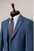 Alfa Suit Slim Fit Koyu Gri Düz Takım Elbise