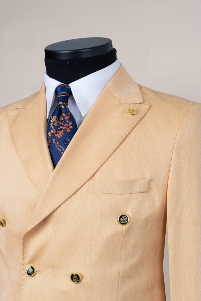 Alfa Suit Slim Fit Bej Düz Takım Elbise