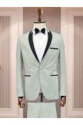 Alfa Suit Slim Fit Açık Gri Düz Takım Elbise