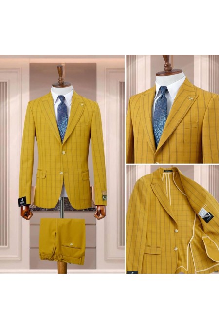 Alfa Suit Slim Fit Bej Düz Takım Elbise