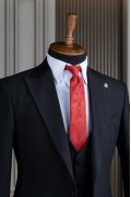 Alfa Suit Slim Fit Koyu Gri Düz Takım Elbise