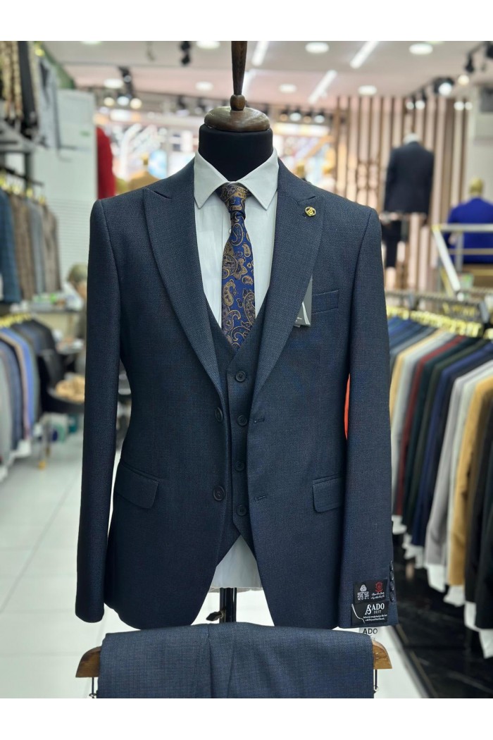 Alfa Suit Slim Fit Koyu Gri Düz Takım Elbise