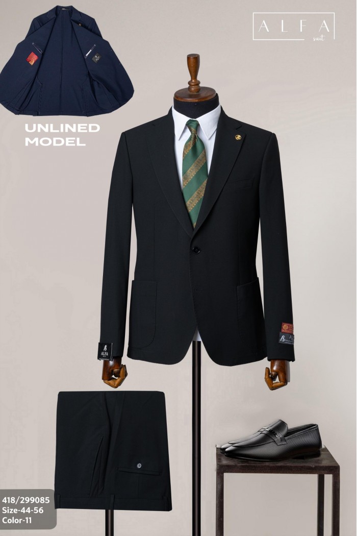 Alfa Suit Slim Fit Açık Gri Düz Takım Elbise