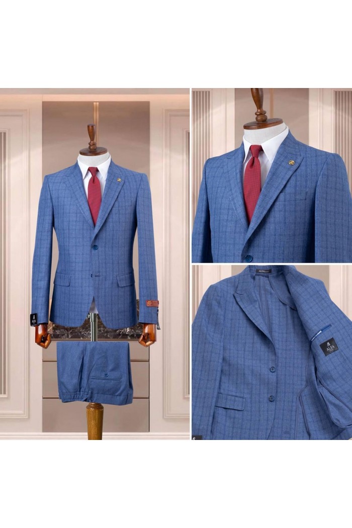 Alfa Suit Slim Fit Açık Gri Düz Takım Elbise