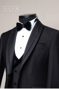 Alfa Suit Slim Fit Koyu Gri Düz Takım Elbise