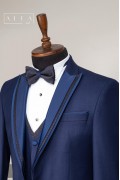 Alfa Suit Slim Fit Koyu Gri Düz Takım Elbise