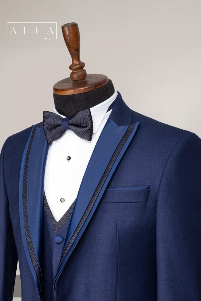 Alfa Suit Slim Fit Koyu Gri Düz Takım Elbise