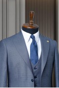 Alfa Suit Slim Fit Koyu Gri Düz Takım Elbise