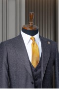 Alfa Suit Slim Fit Koyu Gri Düz Takım Elbise