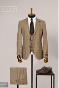 Alfa Suit Slim Fit Açık Gri Düz Takım Elbise