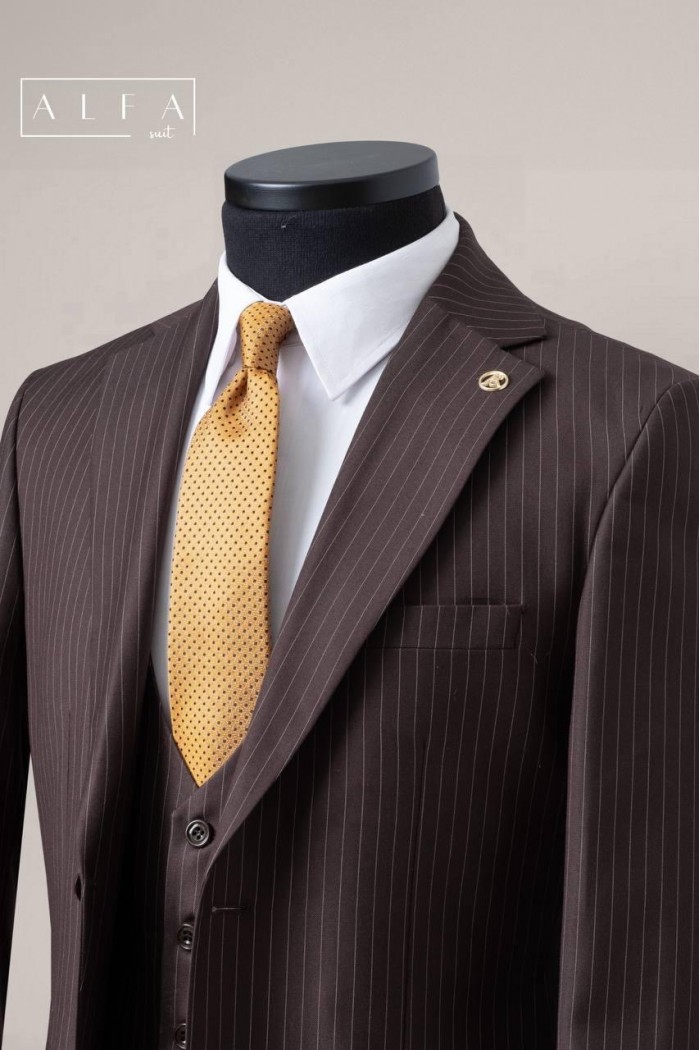 Alfa Suit Slim Fit Koyu Gri Düz Takım Elbise